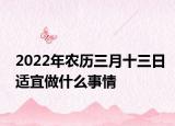 2022年农历三月十三日适宜做什么事情