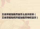王者荣耀加载页面怎么显示区标（王者荣耀如何开启加载页特权显示）