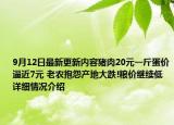 9月12日最新更新内容猪肉20元一斤蛋价逼近7元 老农抱怨产地大跌!粮价继续低 详细情况介绍