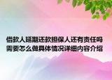 借款人延期还款担保人还有责任吗 需要怎么做具体情况详细内容介绍