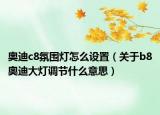 奥迪c8氛围灯怎么设置（关于b8奥迪大灯调节什么意思）