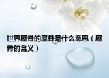 世界屋脊的屋脊是什么意思（屋脊的含义）