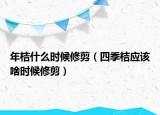 年桔什么时候修剪（四季桔应该啥时候修剪）