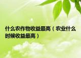 什么农作物收益最高（农业什么时候收益最高）