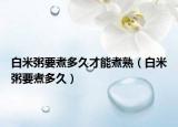 白米粥要煮多久才能煮熟（白米粥要煮多久）
