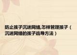 防止孩子沉迷网络,怎样管理孩子（沉迷网络的孩子疏导方法）