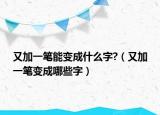 又加一笔能变成什么字?（又加一笔变成哪些字）