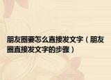 朋友圈要怎么直接发文字（朋友圈直接发文字的步骤）