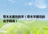 带木木属性的字（带木字属性的名字精选）