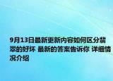 9月13日最新更新内容如何区分翡翠的好坏 最新的答案告诉你 详细情况介绍