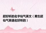 超好听的名字仙气英文（男生超仙气英语名好听的）