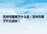 苏州市是属于什么省（苏州市属于什么省份）