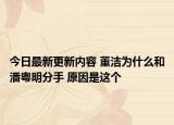 今日最新更新内容 董洁为什么和潘粤明分手 原因是这个