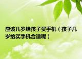 应该几岁给孩子买手机（孩子几岁给买手机合适呢）