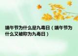 端午节为什么是九毒日（端午节为什么又被称为九毒日）