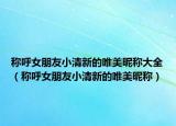 称呼女朋友小清新的唯美昵称大全（称呼女朋友小清新的唯美昵称）
