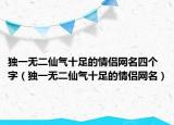独一无二仙气十足的情侣网名四个字（独一无二仙气十足的情侣网名）