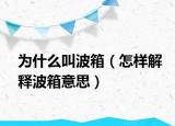 为什么叫波箱（怎样解释波箱意思）