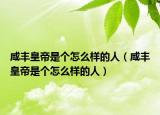咸丰皇帝是个怎么样的人（咸丰皇帝是个怎么样的人）