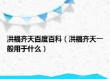 洪福齐天百度百科（洪福齐天一般用于什么）