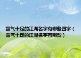 霸气十足的江湖名字有哪些四字（霸气十足的江湖名字有哪些）