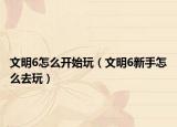 文明6怎么开始玩（文明6新手怎么去玩）
