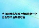 当日最新消息 网上借钱逾期一个月会怎样 后果很可怕