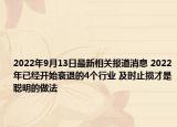 2022年9月13日最新相关报道消息 2022年已经开始衰退的4个行业 及时止损才是聪明的做法