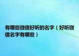 有哪些微信好听的名字（好听微信名字有哪些）