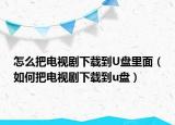 怎么把电视剧下载到U盘里面（如何把电视剧下载到u盘）