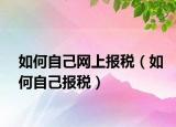 如何自己网上报税（如何自己报税）