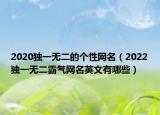 2020独一无二的个性网名（2022独一无二霸气网名英文有哪些）