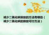 减少二氧化碳排放的方法有哪些（减少二氧化碳的排放可行方法）
