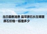 当日最新消息 翡翠原石长在哪里 原石价格一般是多少