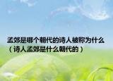 孟郊是哪个朝代的诗人被称为什么（诗人孟郊是什么朝代的）