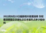 2022年9月13日最新相关报道消息 东软集团是国企还是私企日本股东占多少股份吗