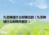 九灵神域什么时候出的（九灵神域什么时间开新区）
