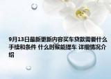 9月13日最新更新内容买车贷款需要什么手续和条件 什么时候能提车 详细情况介绍
