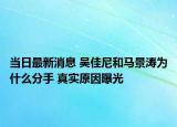 当日最新消息 吴佳尼和马景涛为什么分手 真实原因曝光