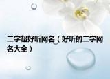 二字超好听网名（好听的二字网名大全）