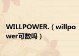 WILLPOWER.（willpower可数吗）