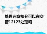 处理违章扣分可以在交管12123处理吗