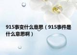 915事变什么意思（915事件是什么意思啊）
