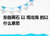 东临碣石 以 观沧海 的以什么意思