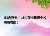 U3内存卡（u3内存卡是哪个公司研发的）
