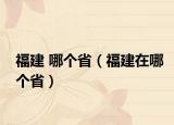 福建 哪个省（福建在哪个省）