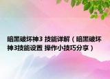 暗黑破坏神3 技能详解（暗黑破坏神3技能设置 操作小技巧分享）