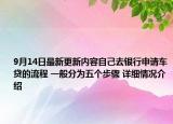9月14日最新更新内容自己去银行申请车贷的流程 一般分为五个步骤 详细情况介绍