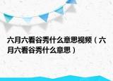六月六看谷秀什么意思视频（六月六看谷秀什么意思）