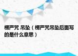 楞严咒 吊坠（楞严咒吊坠后面写的是什么意思）
